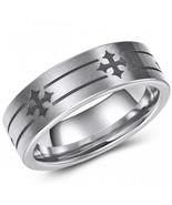 coi Jewelry Tungsten Carbide Cross Wedding Band Ring-373 - £55.87 GBP