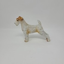 Vintage Terrier Dog Pet Figurine Textured Bisque Finish 6&quot; Tall - $15.83