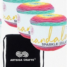 Glittery Knit Trio (3-Skein Factory Pack, Same Dye Lot) with Artsiga&#39;s Project B - $80.14