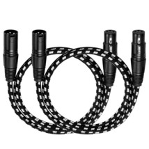 Xlr Cable, 3Ft 2 Pack Microphone Cable, Xlr Male To Female Balanced Microphone C - £22.49 GBP