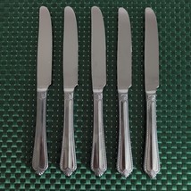 5 Hampton Silversmiths RENEE Dinner Knives Stainless 18/10 Rope Edge Glo... - $5.99