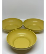 VTG Tupperware Soup Salad Bowls Golden Yellow Plastic 6&quot; Diameter USA Se... - $13.98