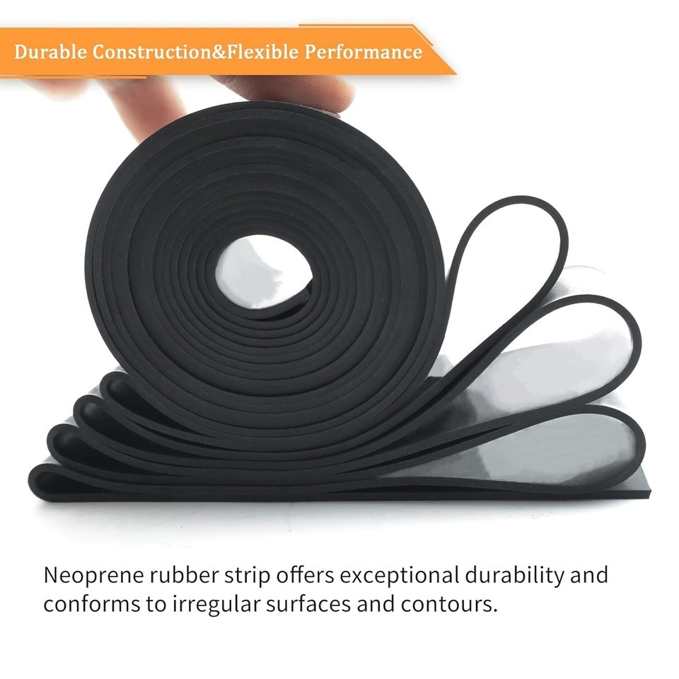 Neoprene Rubber Strips 1/2" Thick X 2" Wide X 10' Long - Versatile DIY Material Item image 5