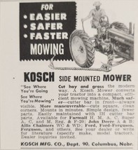 1954 Print Ad Kosch Side Mounted Mowers for Tractors Columbus,Nebraska - £5.74 GBP