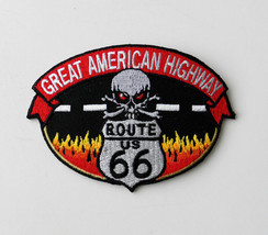 US USA ROUTE 66 GREAT AMERICAN HIGHWAY EMBROIDERED PATCH 3 INCHES - £4.43 GBP