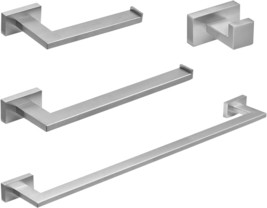 Besy 4 Piece Bathroom Accessories Set (Towel Bar, Hand Towel Holder Towe... - $44.92