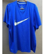 NIKE LIME CHECK DRI-FIT MEN&#39;S XL BLUE SHIRT S/S - $15.26 CAD