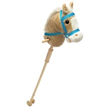 Outdoor Stick Horse With Wood Wheels Real Pony Neighing And Galloping Sounds Plu - £53.20 GBP