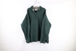 Vintage Columbia Mens 2XL XXL Faded Spell Out Half Zip Pullover Sweatshirt Green - £46.42 GBP