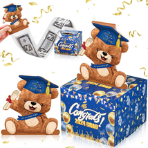 2024 Money Graduation Box for Money Gifts Pull Surprise Bear Money Gift Box with - £15.93 GBP