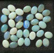 Natural White Opal Oval Cabochon 8X6mm Play of Colors SI1 Clarity Loose Gemstone - £8.17 GBP