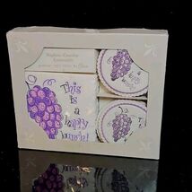 Vtg Pakay Napkin Coaster Ensemble Grape Bunch Party Set USA Gibson Greeting - $21.10