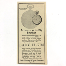 Antique 1907 Lady Elgin Pocket Watch Print Ad the Elgin National Watch Company - £10.54 GBP