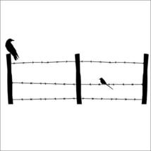 Large Barb Wire Fence with Birds Wall Decal - 100&quot; wide x 46&quot; tall - £72.76 GBP
