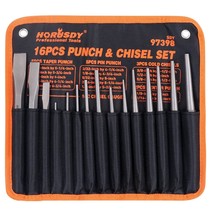 HORUSDY 16-Piece Punch and Chisel Set, Including Taper Punch, Cold Chisels, Pin  - $37.04