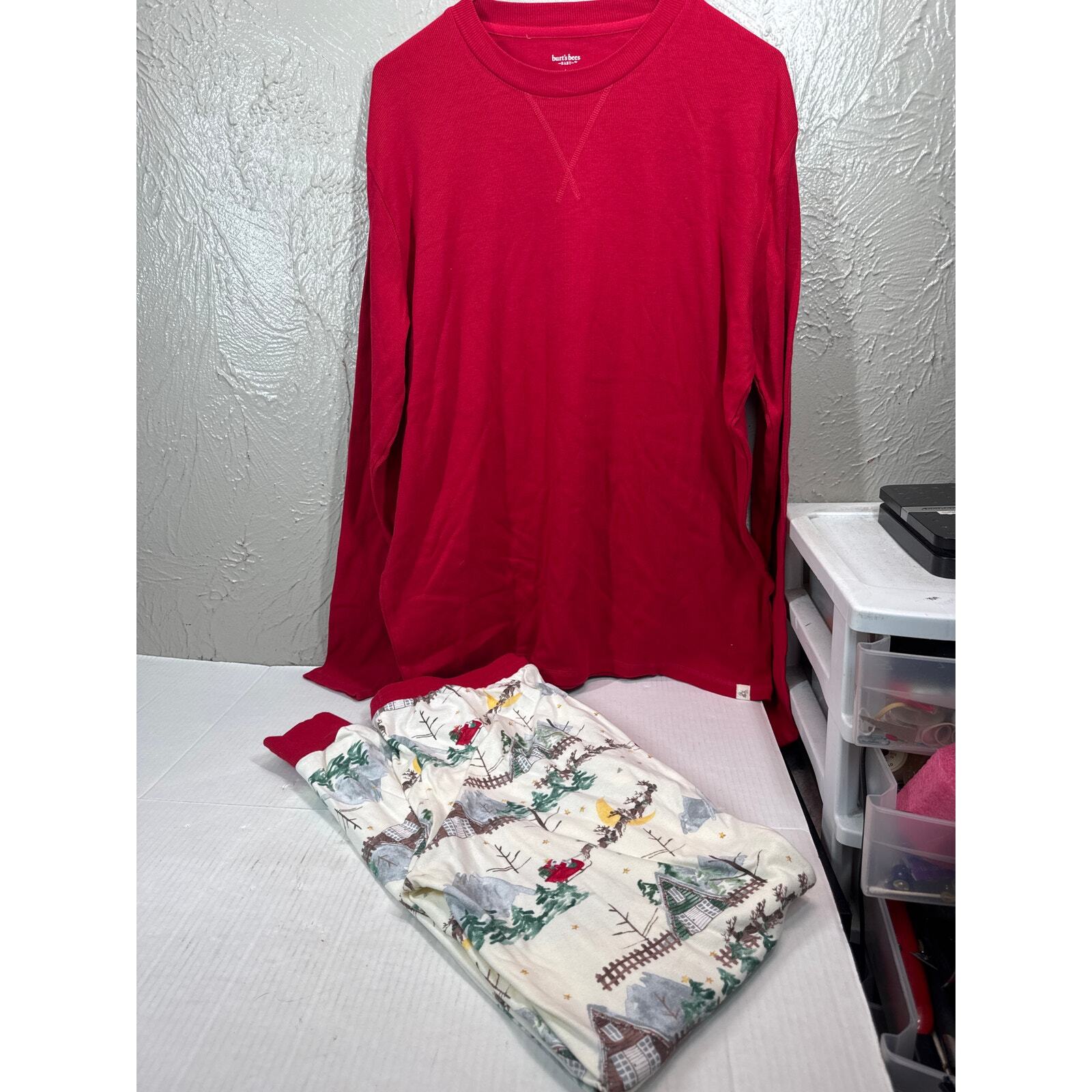Burt's Bees Baby Adult Matching Holiday Organic Cotton Pajamas Size Medium Large Item image 2