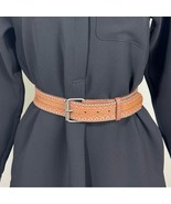 VINTAGE Genuine Leather Brown Tooled Leather Belt Size Small - $24.05