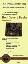 Red Desert Basin, Wyoming USGS BLM Edition Surface Management Topographi... - $12.89