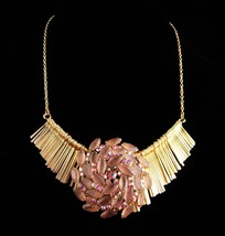 Juliana brooch necklace - vintage BIG 1950&#39;s pink rhinestone pin -  Dramatic fri - £131.89 GBP