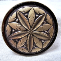 Vintage Belt Buckle Hex Sign Barn Star Schtarn Flower 10 Points Round - $10.51