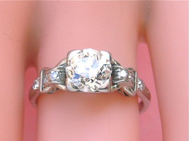 Antique Art Deco 1.04ct Euro Diamond 18K Solitaire Engagement Ring 1930 Egl - £6,607.94 GBP
