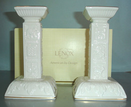 Lenox Judaic Collection Embossed Candlestick Holders 12 Tribes of Israel... - $144.44