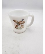 Vintage Fire King Milk Glass Ring-Necked Pheasant Mug - $14.23 CAD