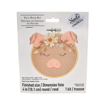Needle Creations 4 Inch Felt Embroidery Hoop Kit Pig - $7.36