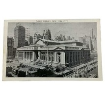Vintage Postcard Public Library New York City NY NYC USA Posted Skyline RPPC  - £2.80 GBP