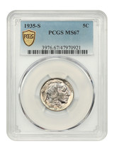 1935-S 5C PCGS MS67 - $2,673.56