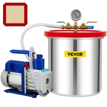 VEVOR Vacuum Chamber with Pump, 5 Gallon Chamber, 5 CFM 1/3 HP Single Stage Rota - £141.66 GBP