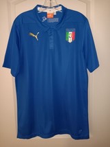 PUMA Italy FIGC  Soccer Jersey Men&#39;s Large Ignite Blue Dry Cell - £18.18 GBP