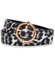 Steve Madden Reversible Round-Buckle Belt – Black White, Size Large - $15.84