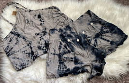 American Eagle Women Tank Blouse &amp; High Waist Shorts Tie Dye - Blue Grey... - $44.55