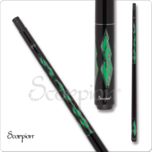 Scorpion SW21 Pool Cue Black with Metallic Green 19oz Free Shipping! - £125.95 GBP