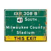Retro Milwaukee County Stadium Highway Metal Sign - $24.00+