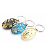 Ocean Beach Themed Key Chains - Encased Seashells Starfish Plants and Rocks - $8.90+