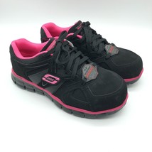 Skechers Womens Work Sneakers Alloy Toe Memory Foam Slip Resistant Black... - $53.07