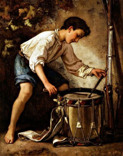 Painting Drummer Boy by Thomas Couture. Music Repro Giclee Canvas - $8.59 - $14.01