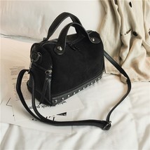 Arge quality leather female crossbody bag new women top handle bags with rivets vintage thumb200