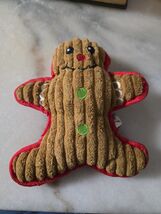 8" Holiday Time Gingerbread Man Cookie Plush Christmas Squeaky Dog Pet C... - $9.78