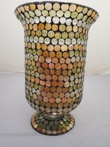 Hurricane Glass Vases Mirrored Mosaic Multicolor Candle Holder - £7.82 GBP