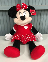 Vintage Dan Dee Minnie Mouse Disney 25&quot; Plush Polka Heart Dot Dress  - £19.85 GBP