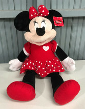 Vintage Dan Dee Minnie Mouse Disney 25&quot; Plush Polka Heart Dot Dress  - £19.20 GBP