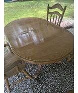Vintage Kitchen Dining Table With 4 Chairs Slight Bubble Needs some refi... - $200.00
