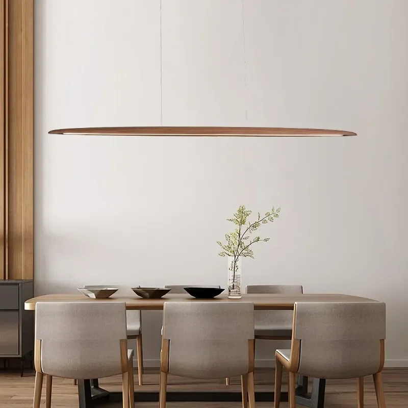 Wooden Pendant Lights Hanging Lamps Modern Table LED Long Linear Light K... - $83.97+