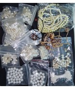Vintage Beads Craft Lot - Faux Pearls Shell Mother-of-Pearl DIY Jewelry ... - $93.27 CAD