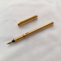 Must de Cartier Gold Plated Fountain Pen, 18kt Gold Nib Made in France - $416.35