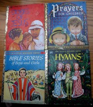 Lot 4 Vntg Christian Little Golden Books Hymns~Bible Stories~Prayers~Jesus - £9.71 GBP