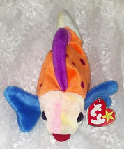 1999 TY Retired Beanie Fish &quot;LIPS&quot; - Has Hanging Tag - 8&quot; Rainbow Fish - $8.59